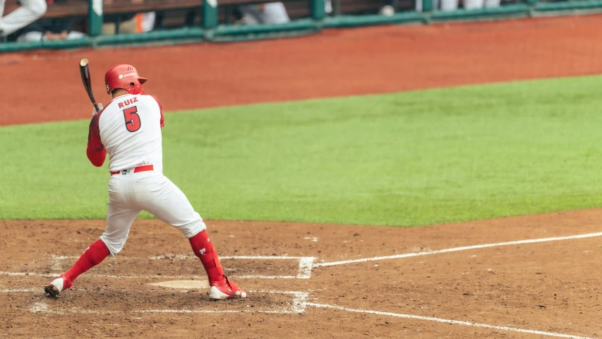 a baseball player holding a bat on top of a field