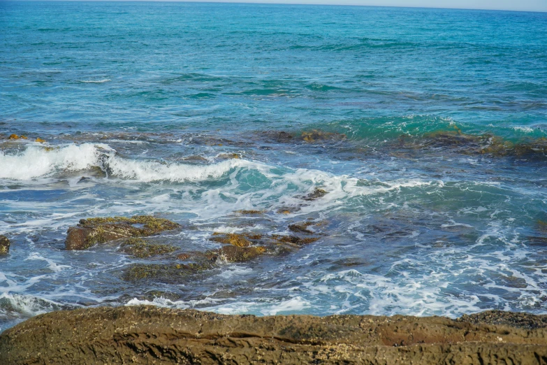 the water is blue and green in color