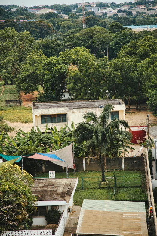 a view of a house in a tropical town