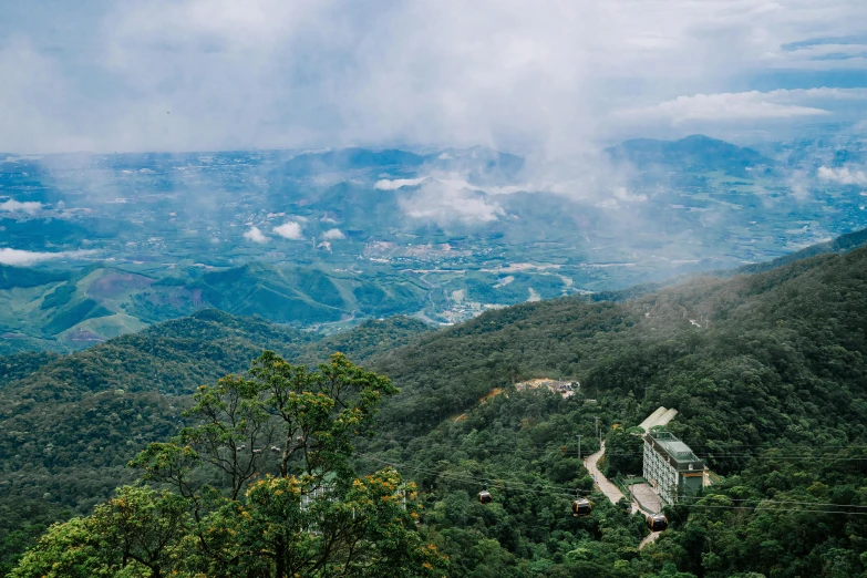 a scenic view looking down on a valley