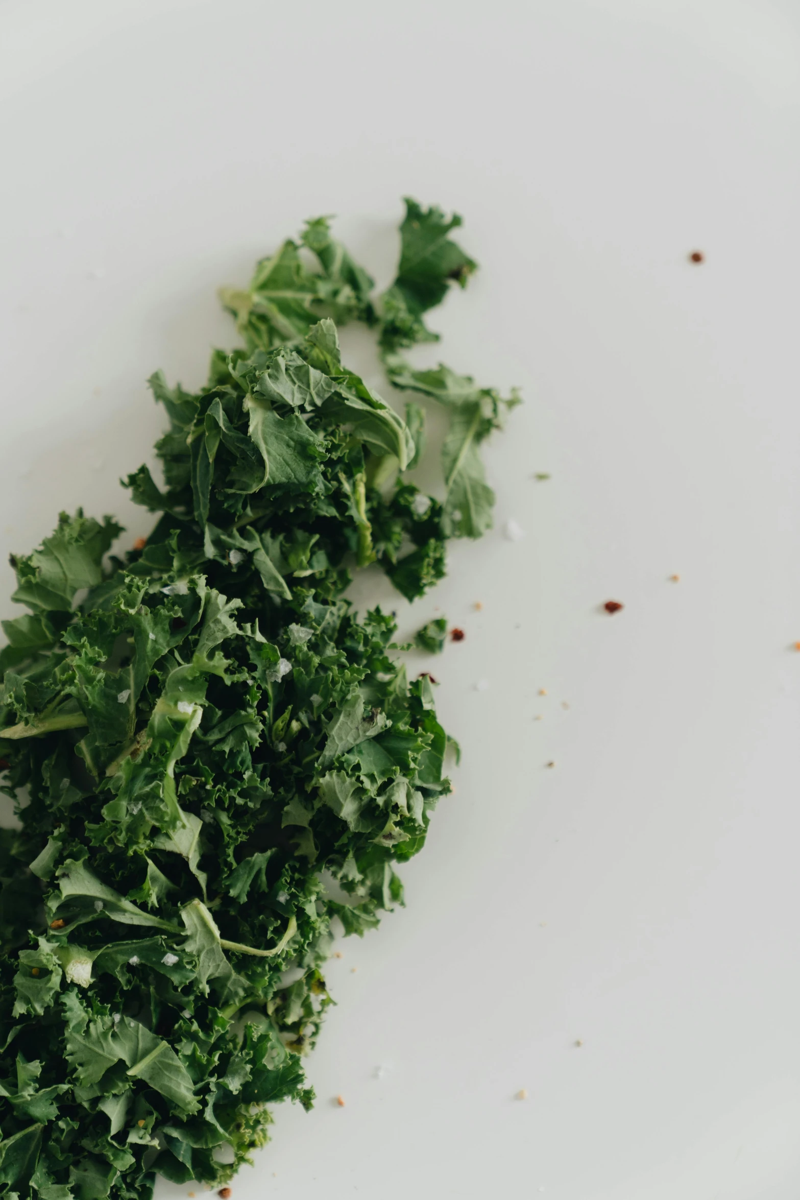 a pile of greens with a white background