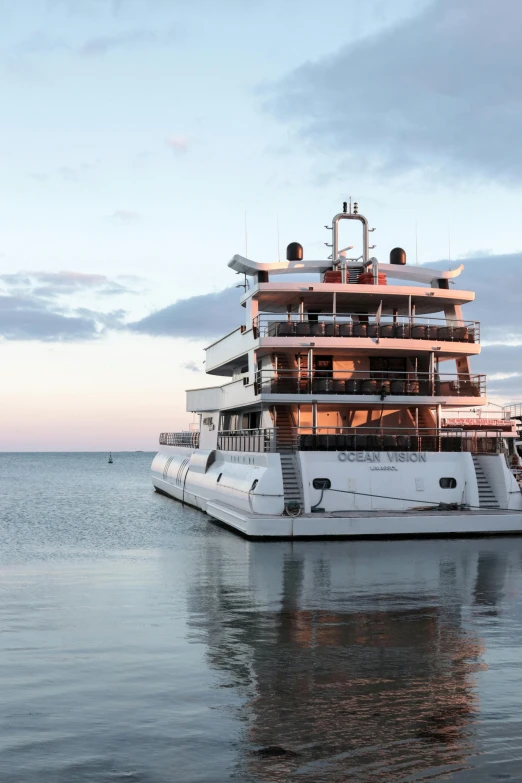 a very tall boat with lots of windows on it