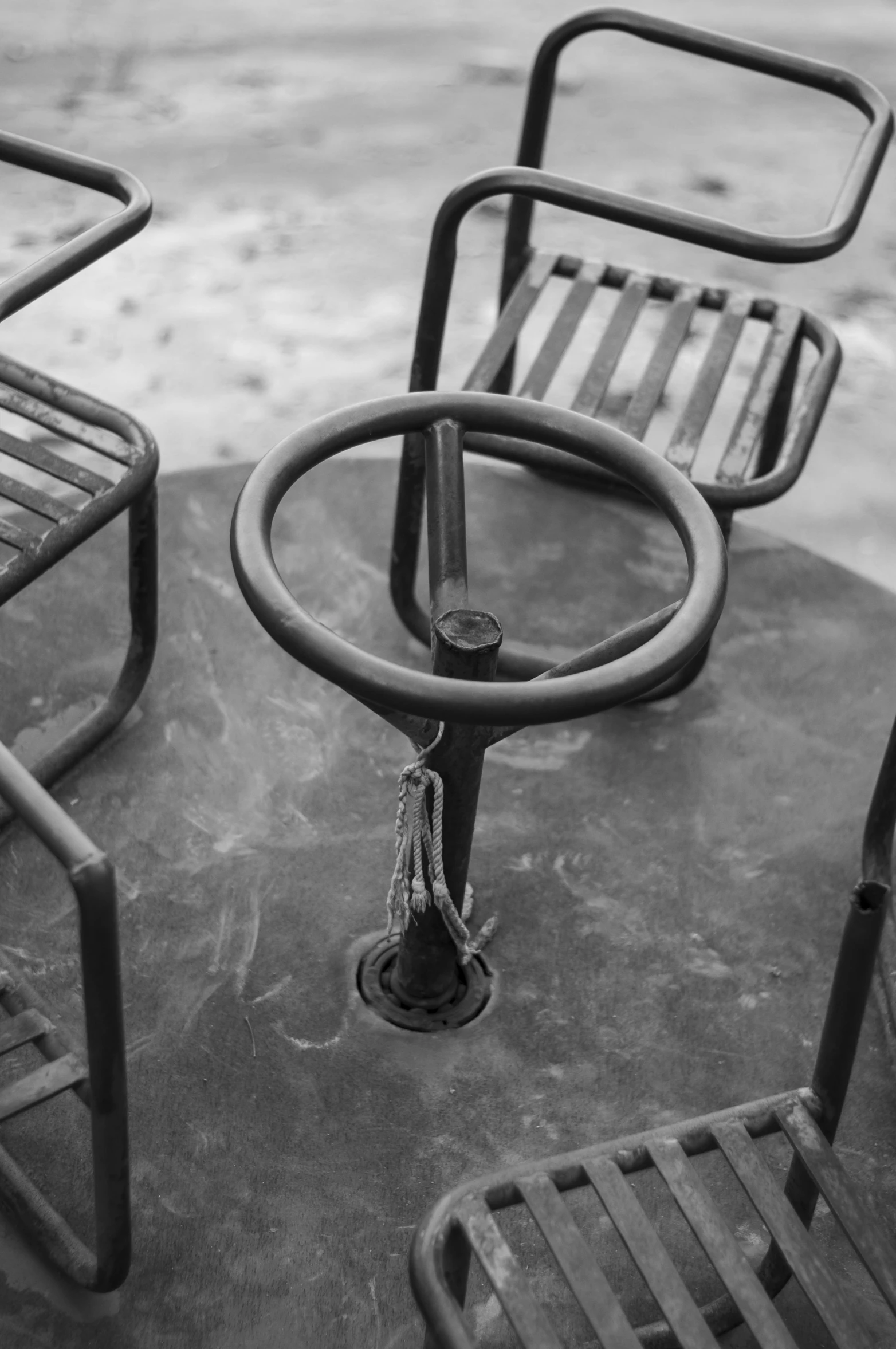 a close up of some chairs near each other