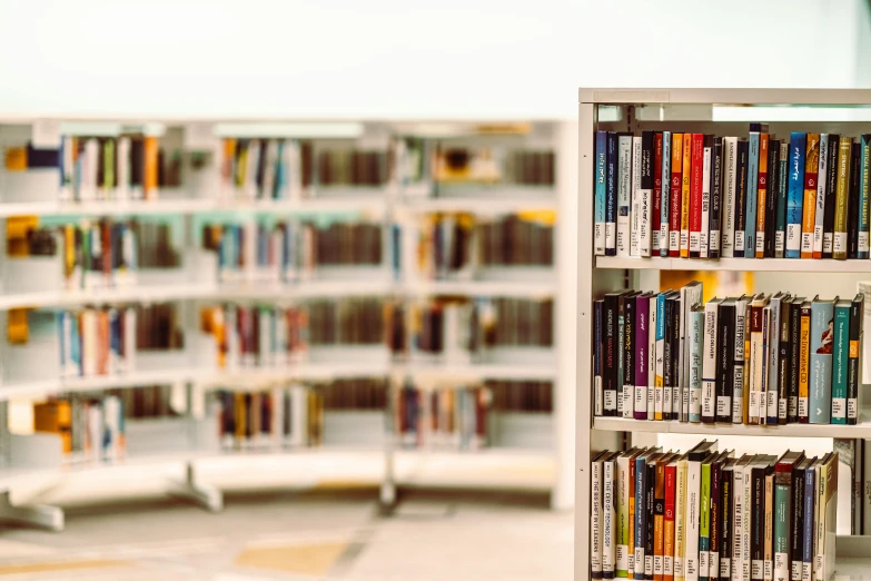 a book shelf filled with lots of books