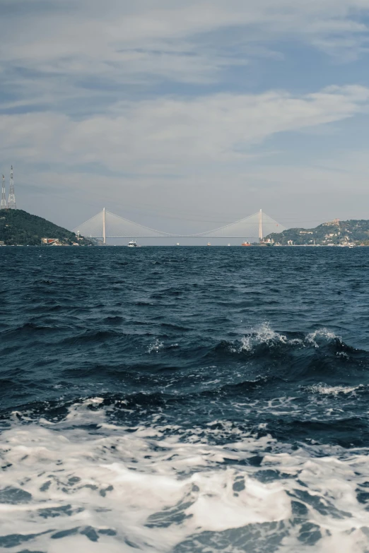 the view from inside a boat out on the water