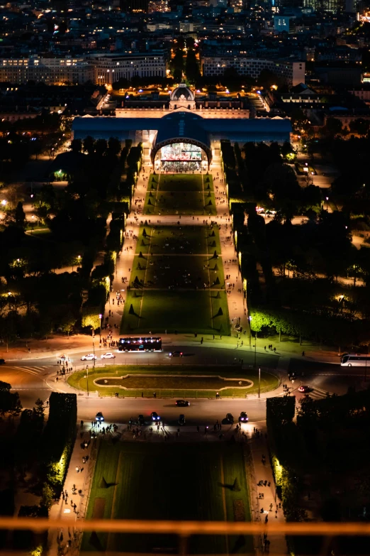 a bird - eye view of a large city at night