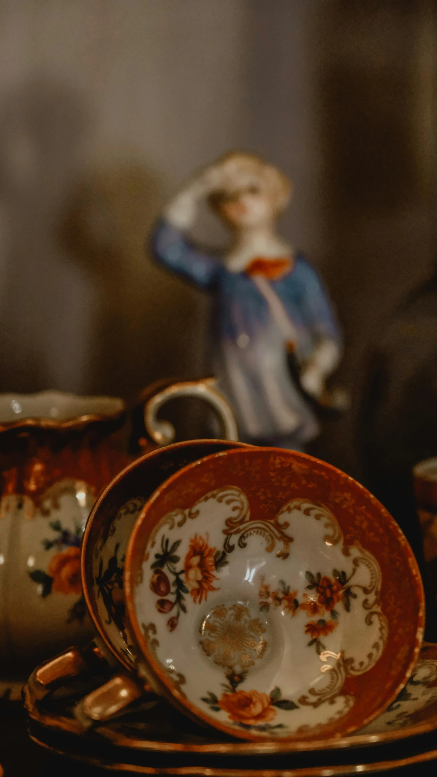 antique china cup on a table