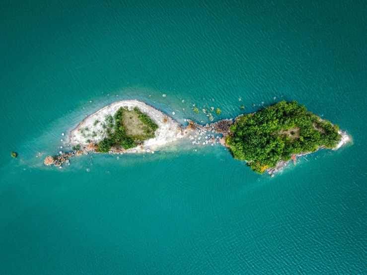 a small island that is in the middle of the ocean