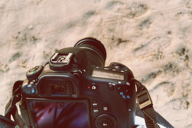 the camera has taken a picture of the sand