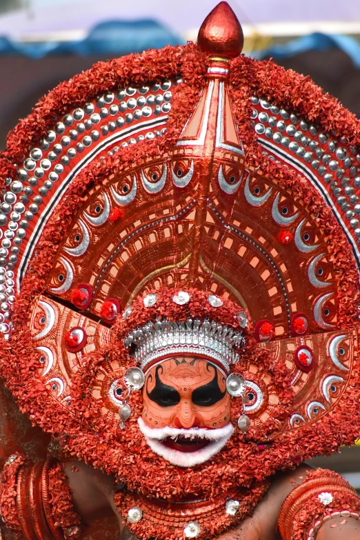 a close up of a person with a mask