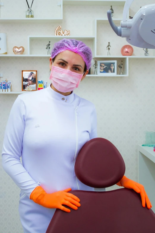 an image of a woman that is in the dental office