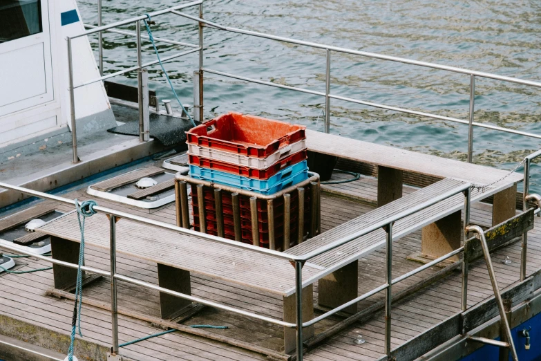 a ship floating on top of a lake