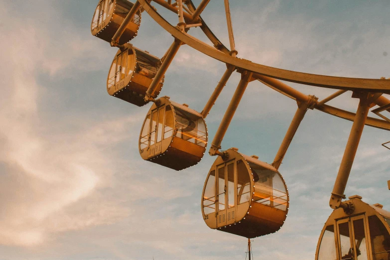 the large gondolas has many people on them