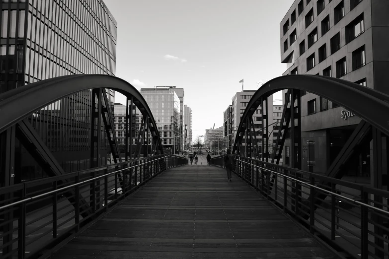 a black and white po of some buildings