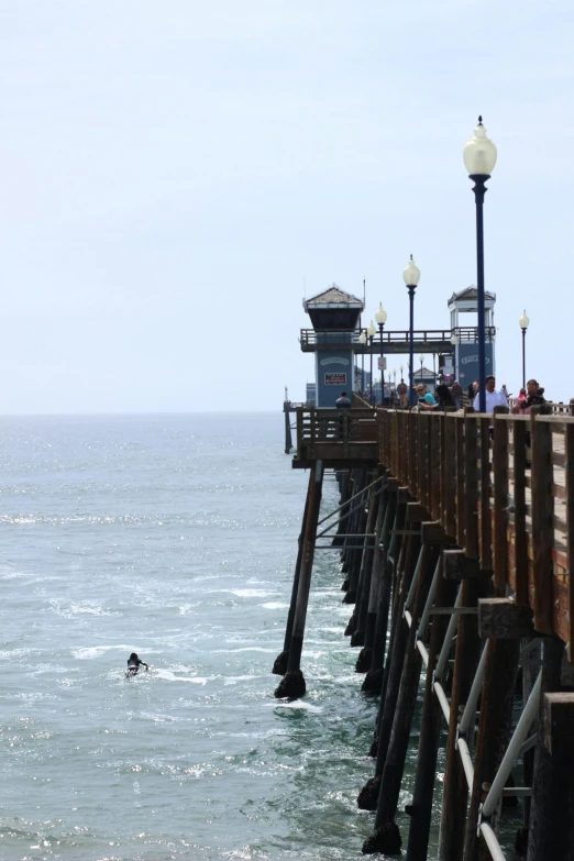 people walk out onto the water from a pier