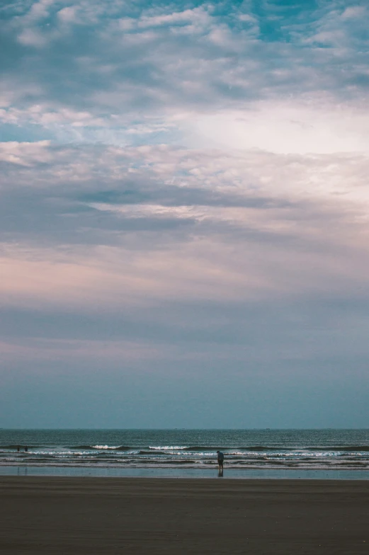 people with surfboards walking along the shore with clouds