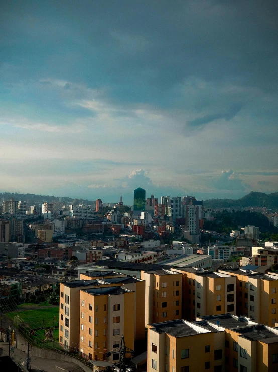 a city skyline and the tall buildings behind