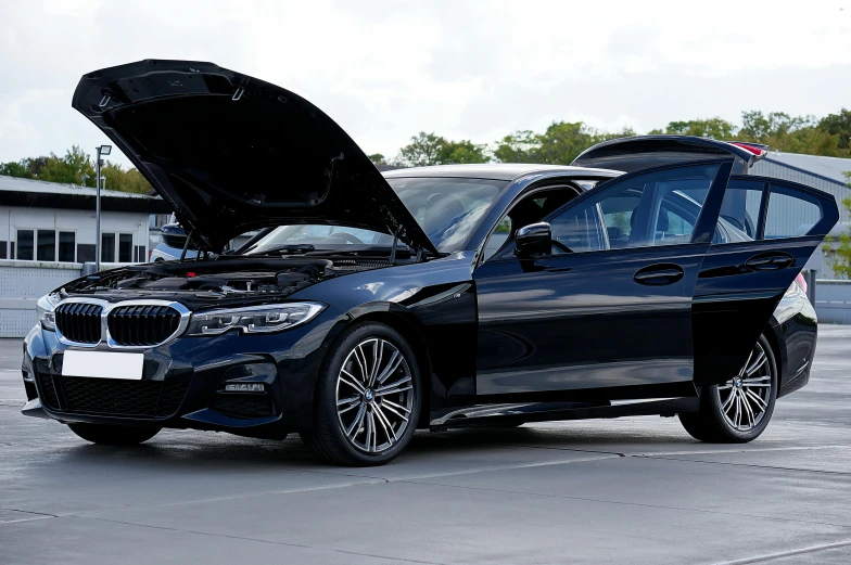 an image of a bmw x1 with its hood up