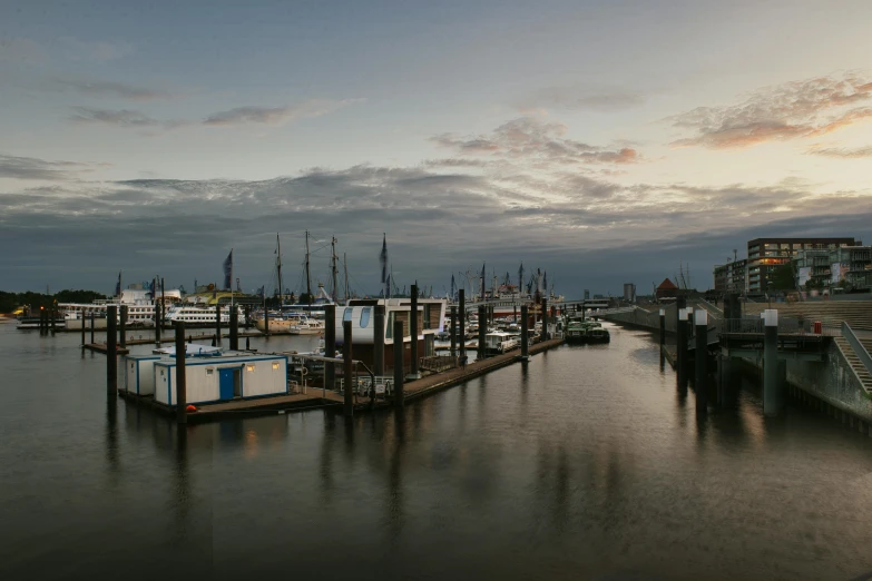 the marina of an area with boats on it