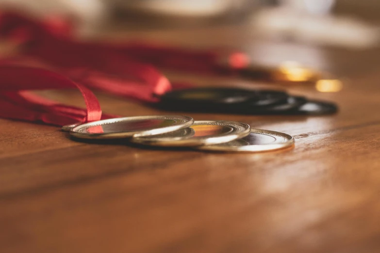 a pair of rings lying on the floor