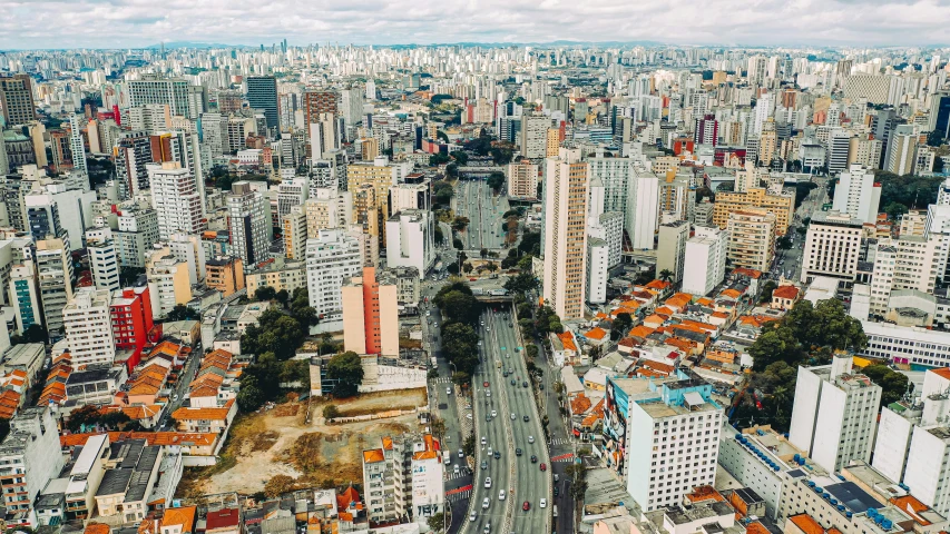 aerial s of a city with lots of tall buildings