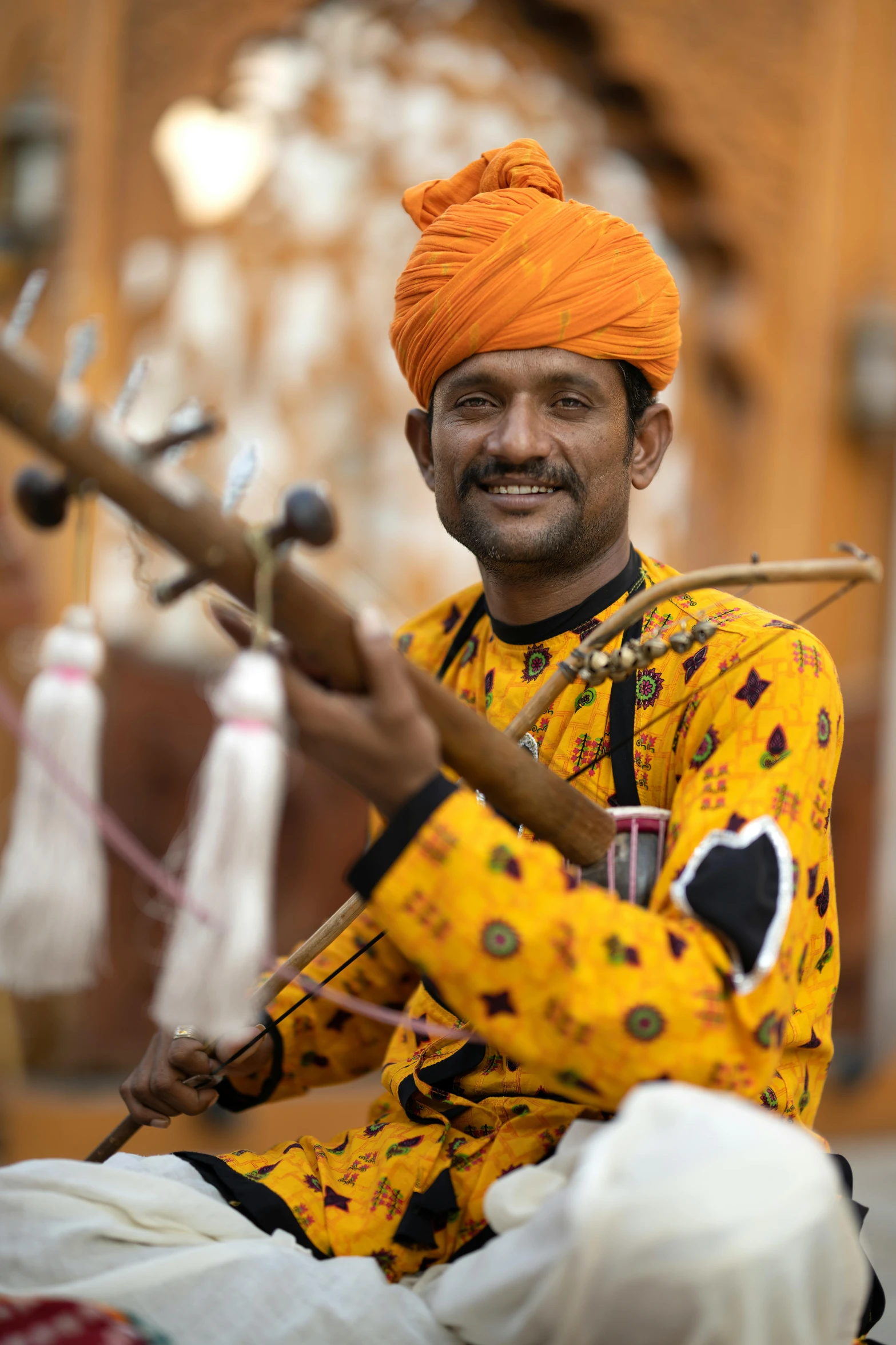 a person that is holding some kind of instrument