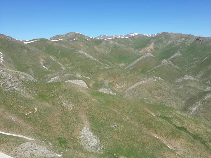 the mountains are covered with moss, grass and tiny pine cones