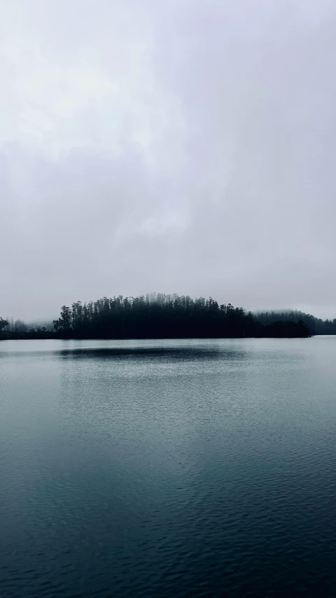 a large body of water surrounded by land