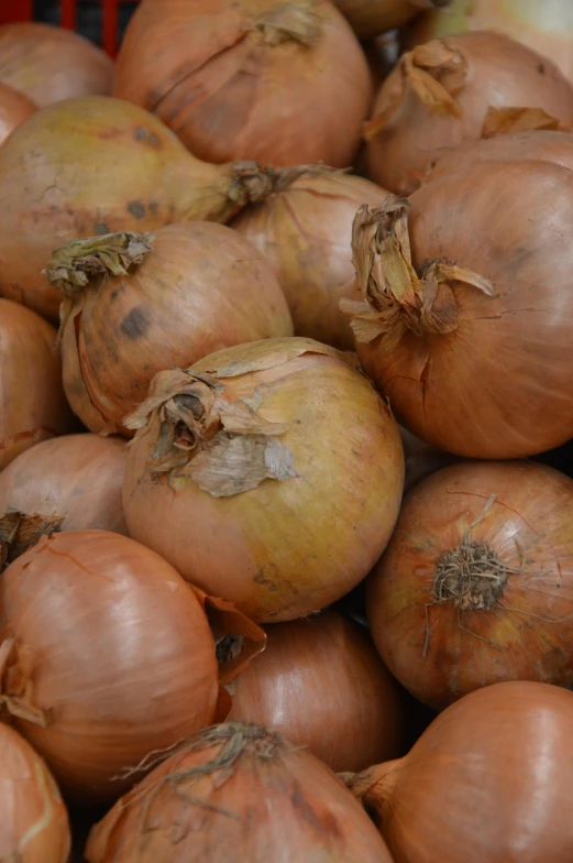 a pile of onions piled up together on top of each other