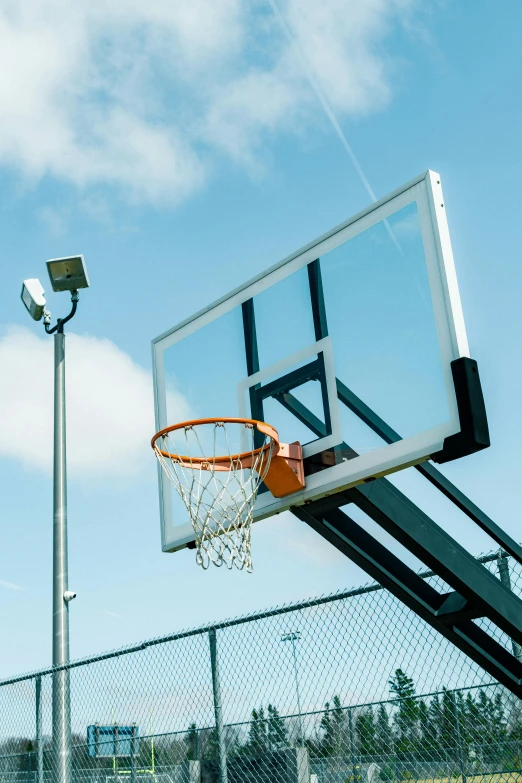 a basketball court with a basketball inside of it