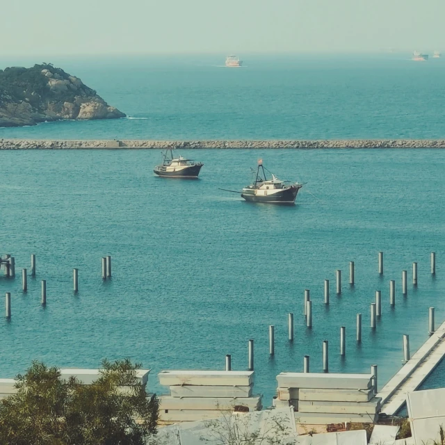 a couple of boats that are in the water