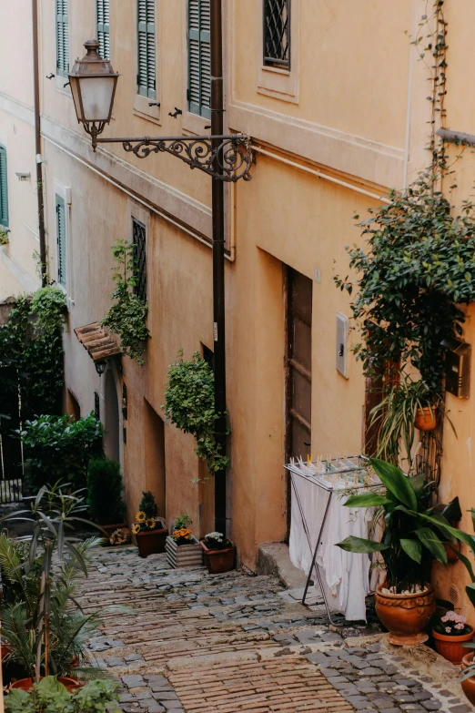 a view of an empty street in europe