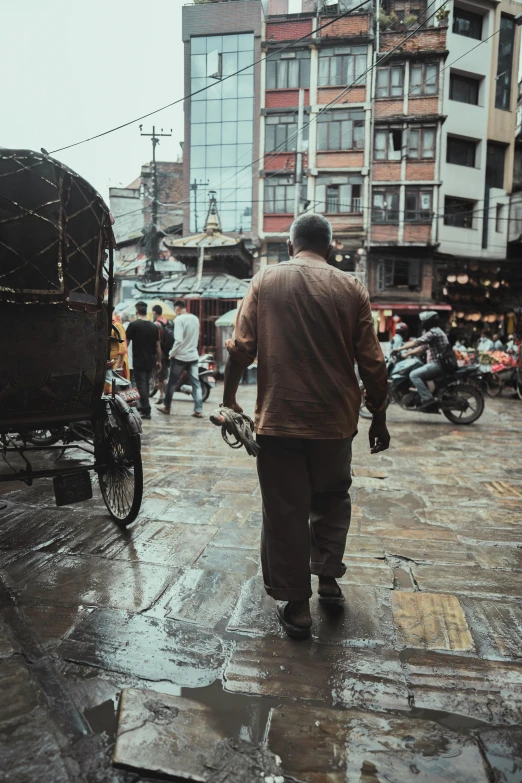 an image of a person that is walking on the street