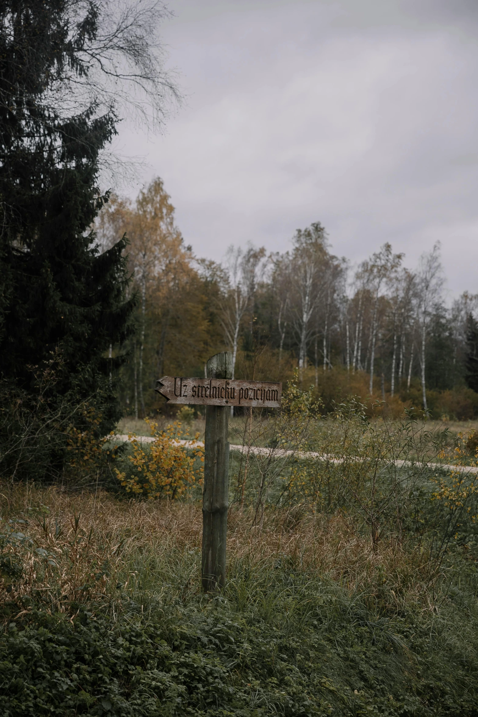 a wooden sign that is sitting in the grass