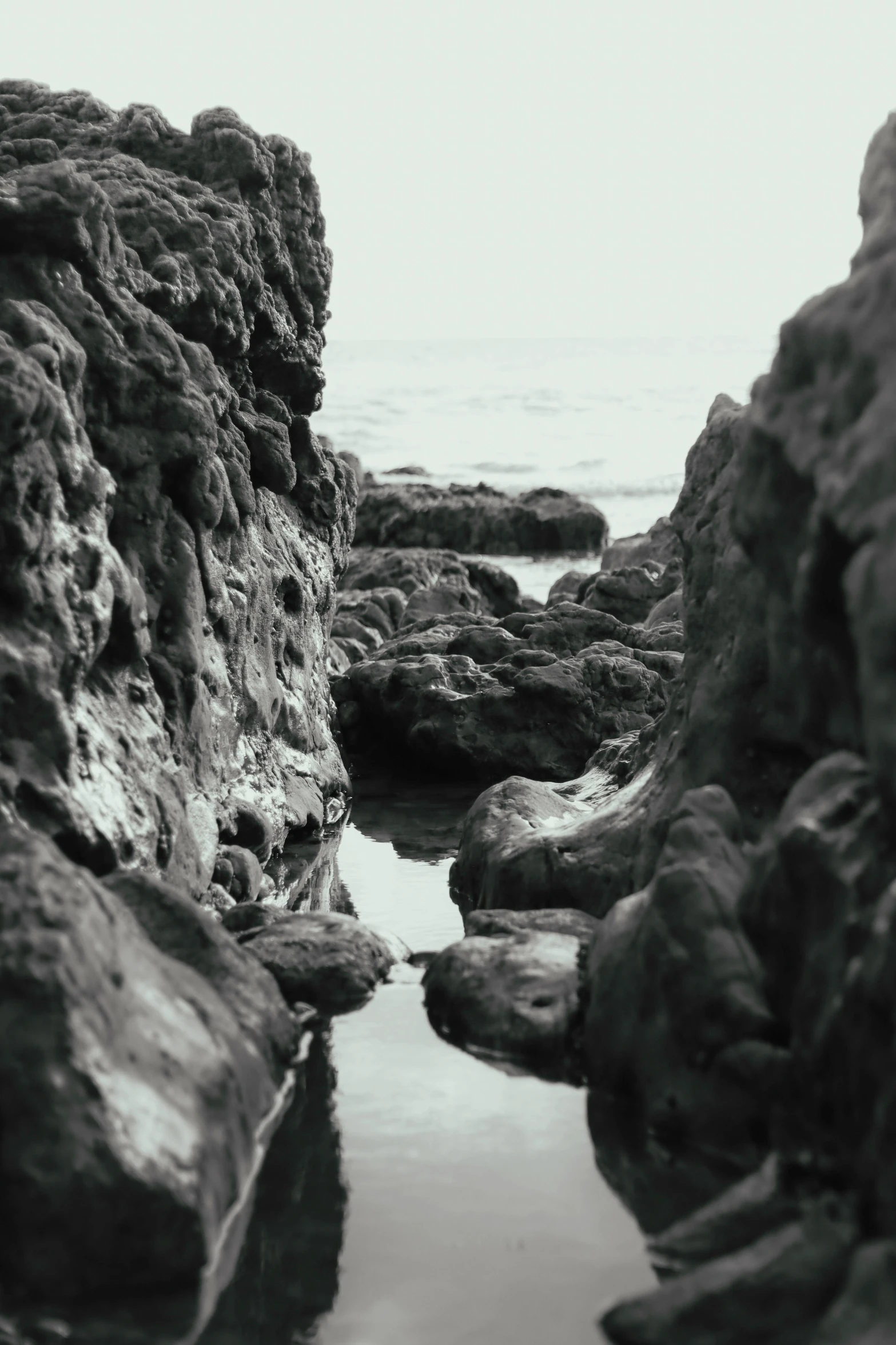 the rocks have been eroded to form a narrow stream