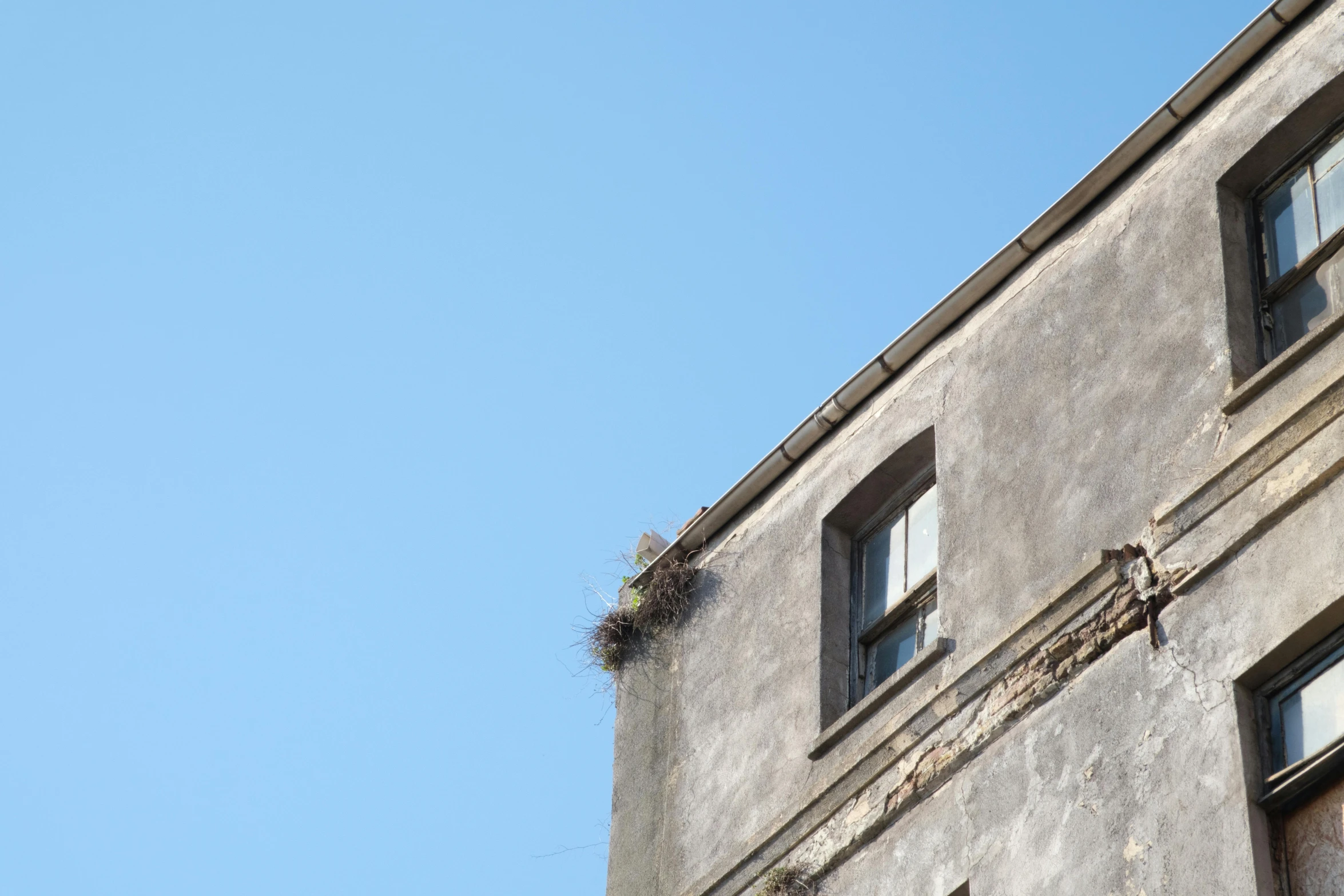 an old building with a tower with windows