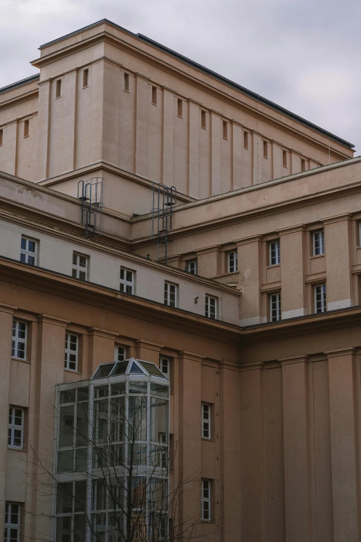 a large building that has windows and a clock