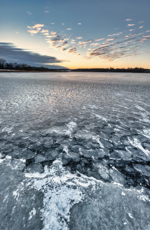 the water is almost frozen but no ice in sight