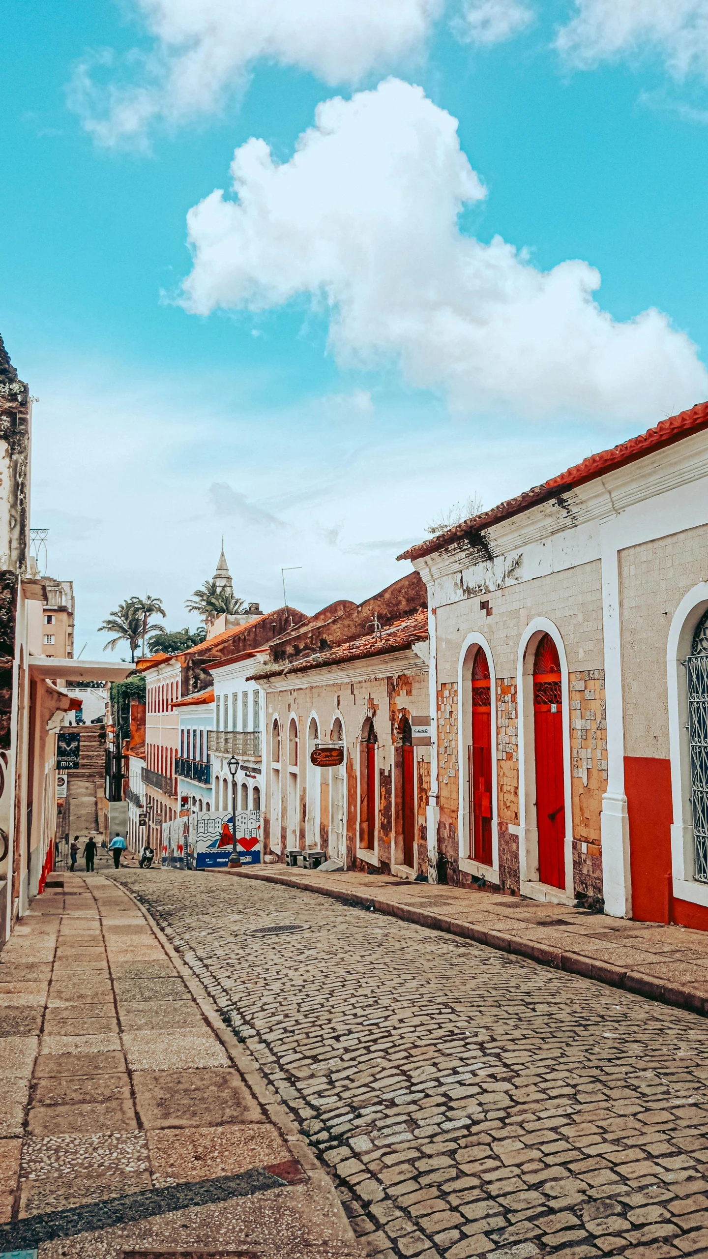 the city is lined with old colonial buildings