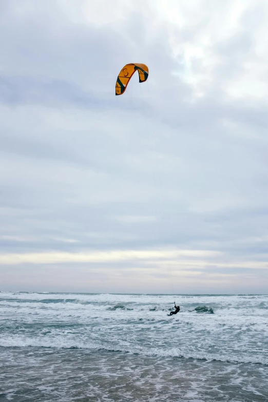 a person in the ocean on a para - sail