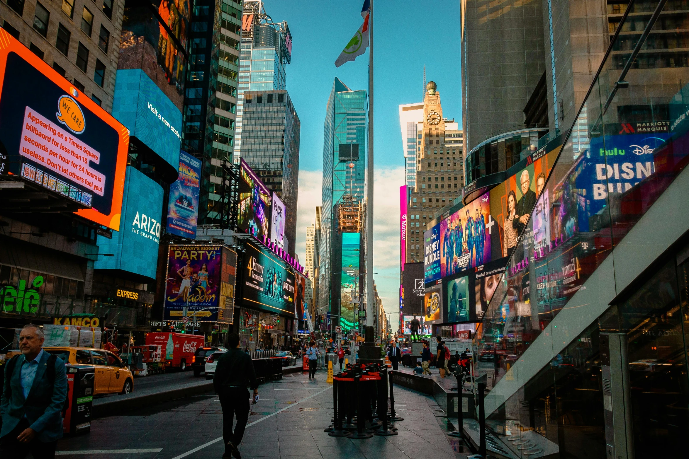 a city street in the middle of new york city