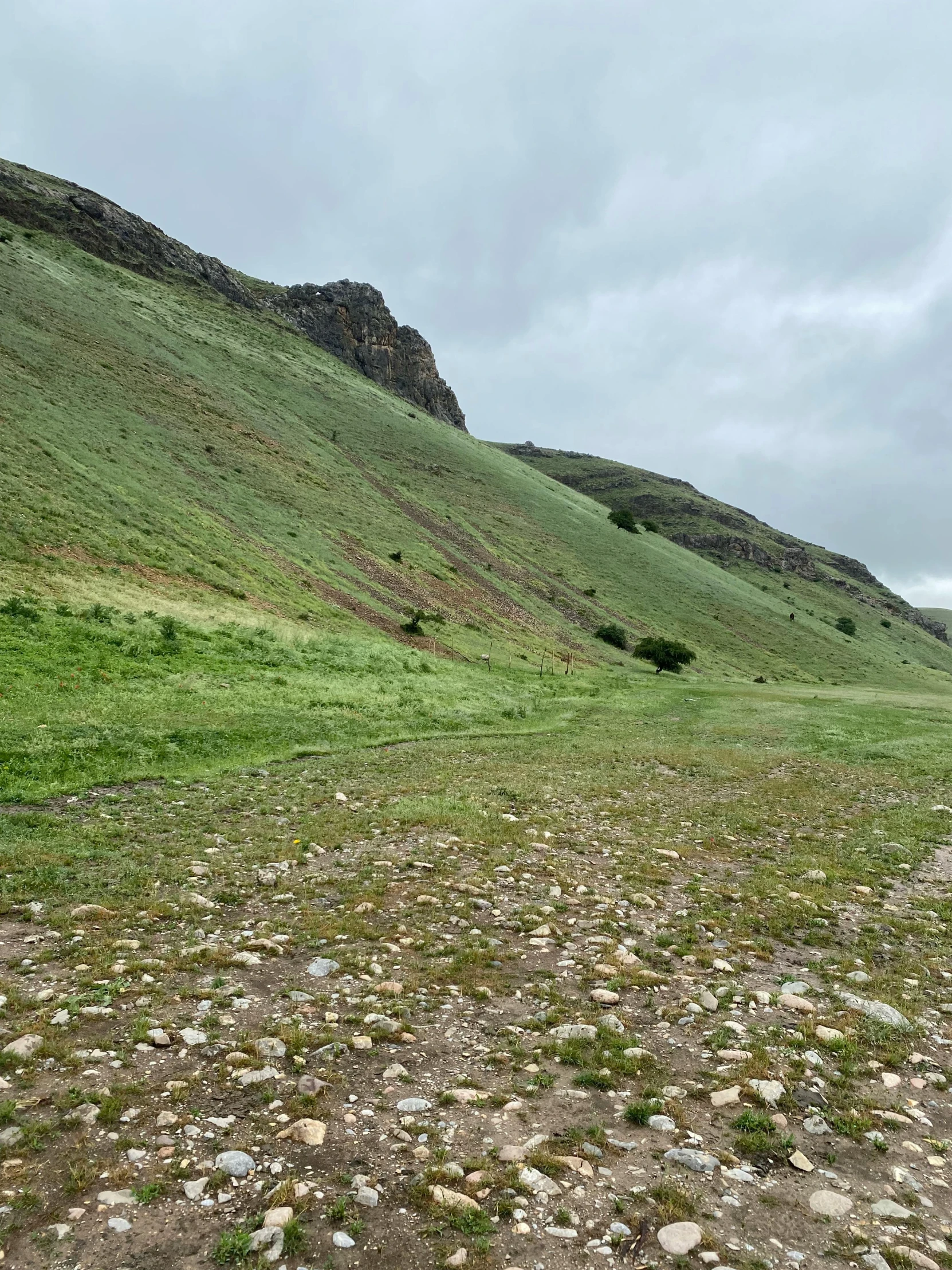 this is an image of a dirt road going up a hill