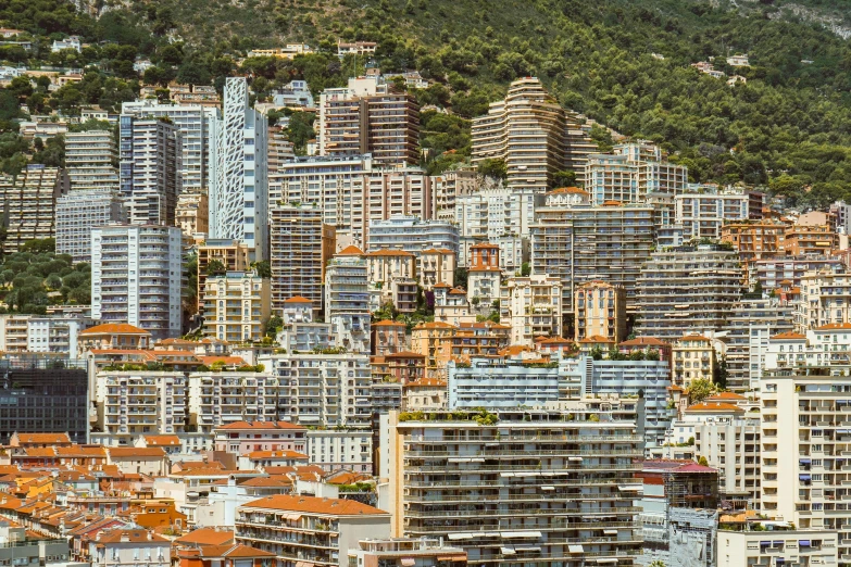 many buildings are on the top and sides of a hill