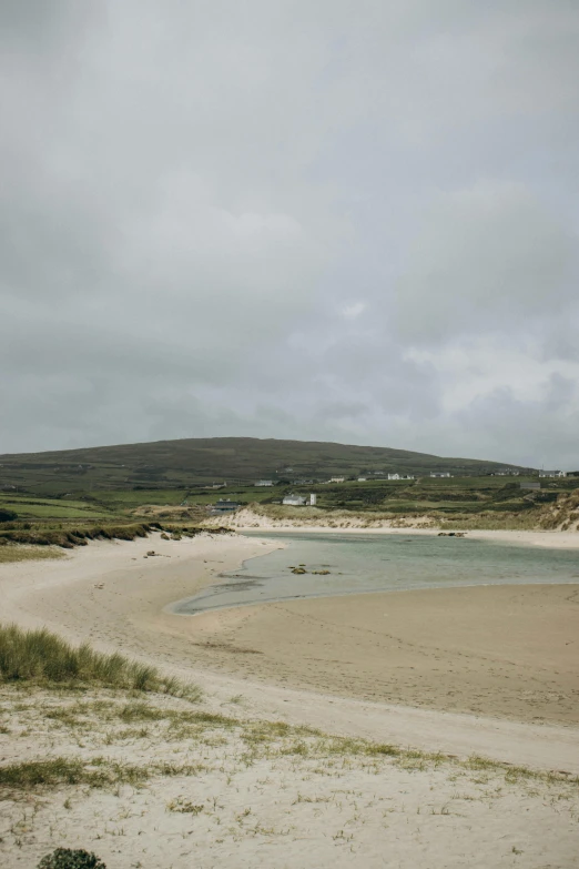 there are two beach huts and some sand