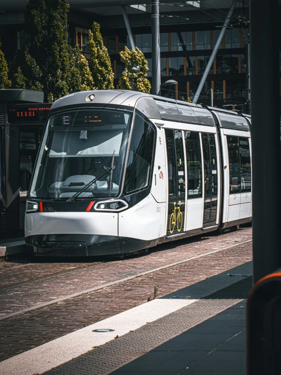 a public transportation bus on the street during the day