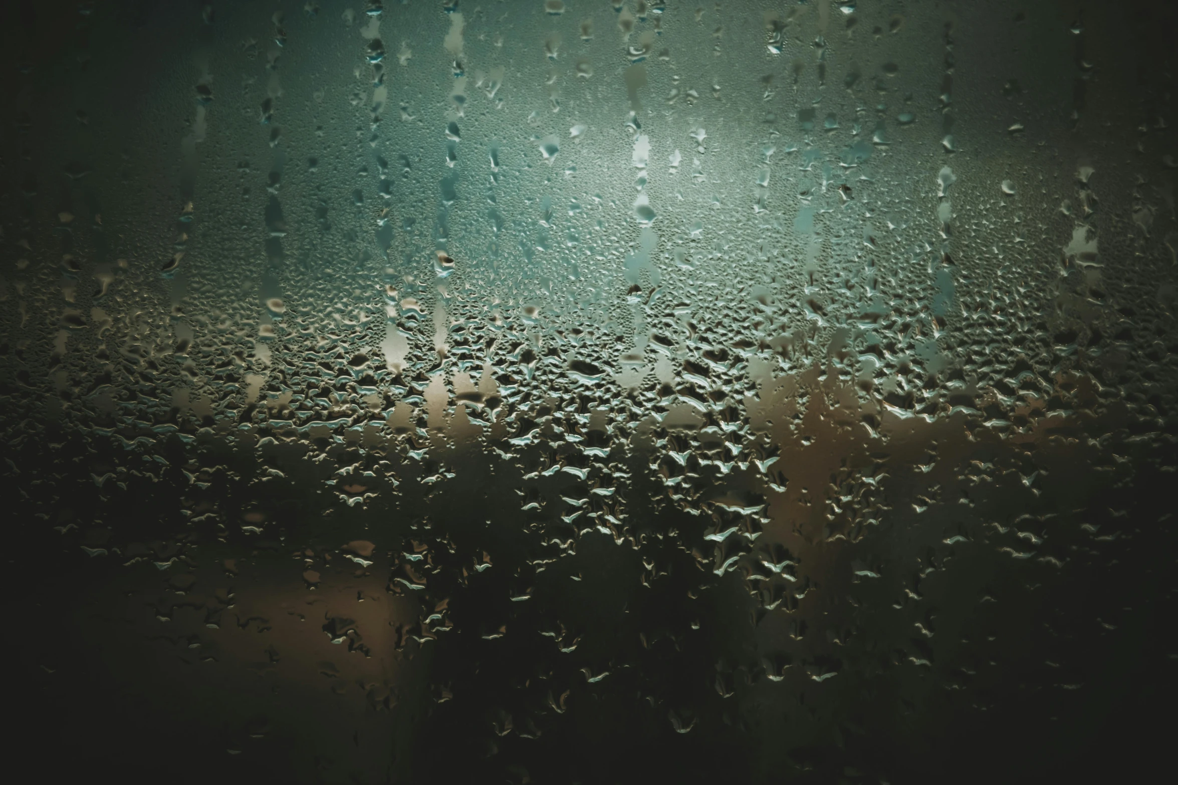closeup of rain drops on a window