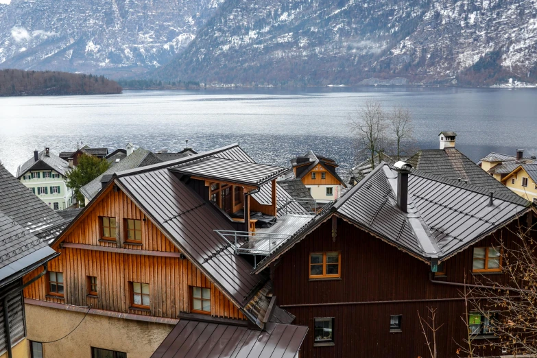 a group of houses sitting next to each other