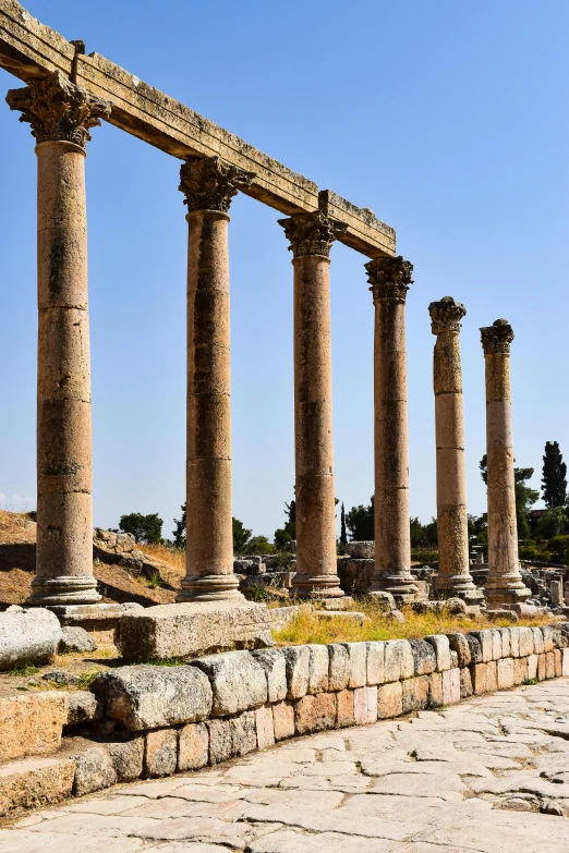 old roman ruins with very large columns