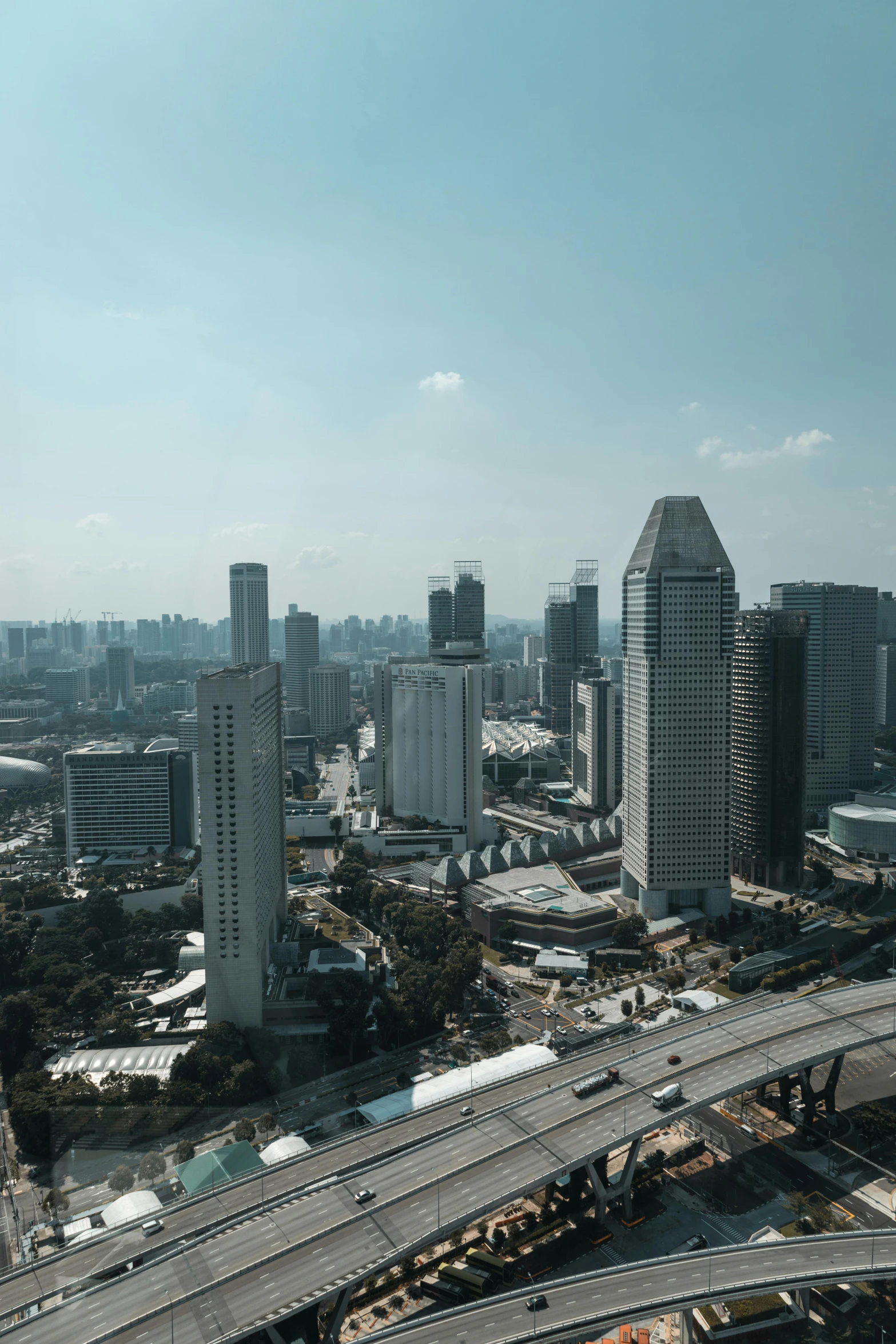 an overview s of an open city with high rise buildings