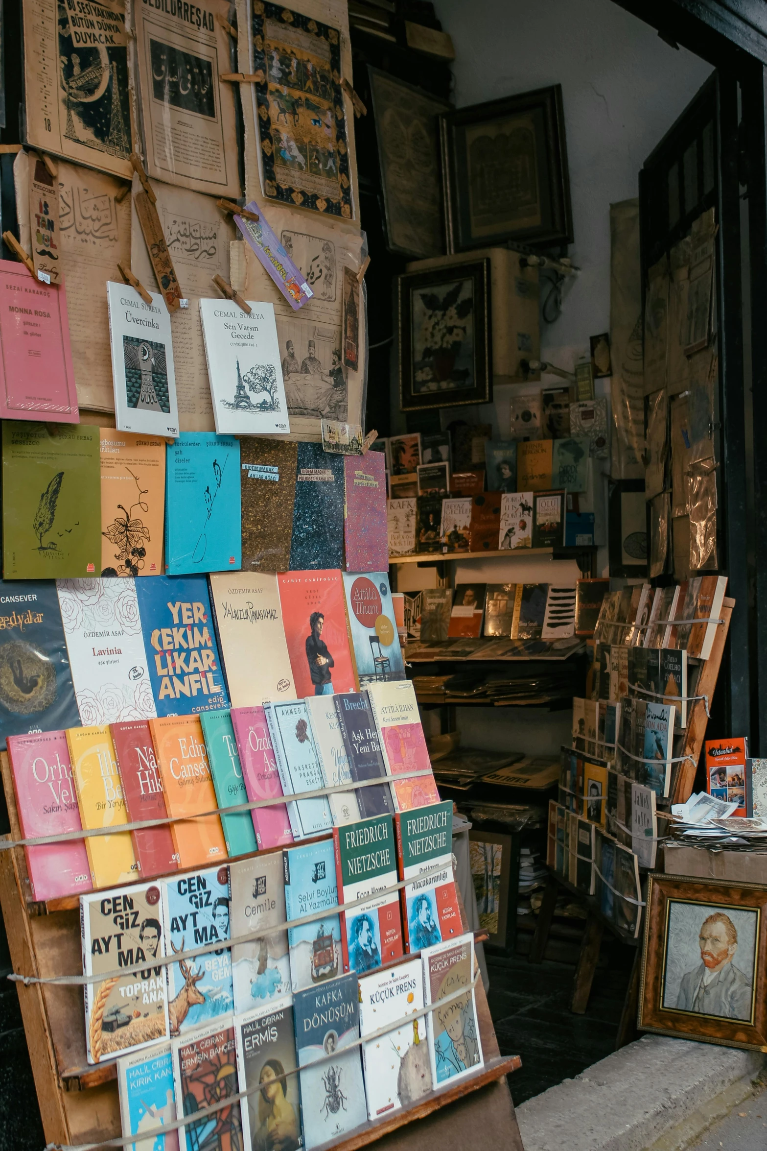 a variety of books that are on display